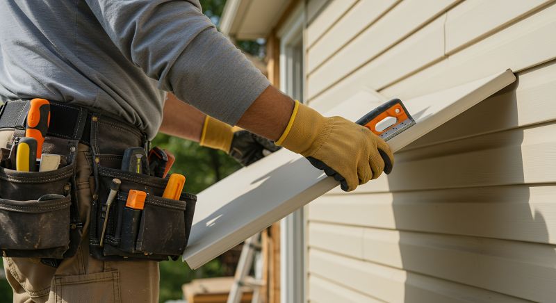 Vinyl Siding Being Installed on a House
